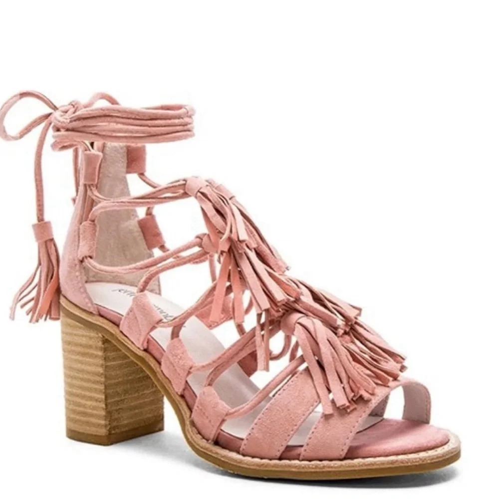 Jeffrey Campbell Linares pink‎ tassel platform sandal size 10